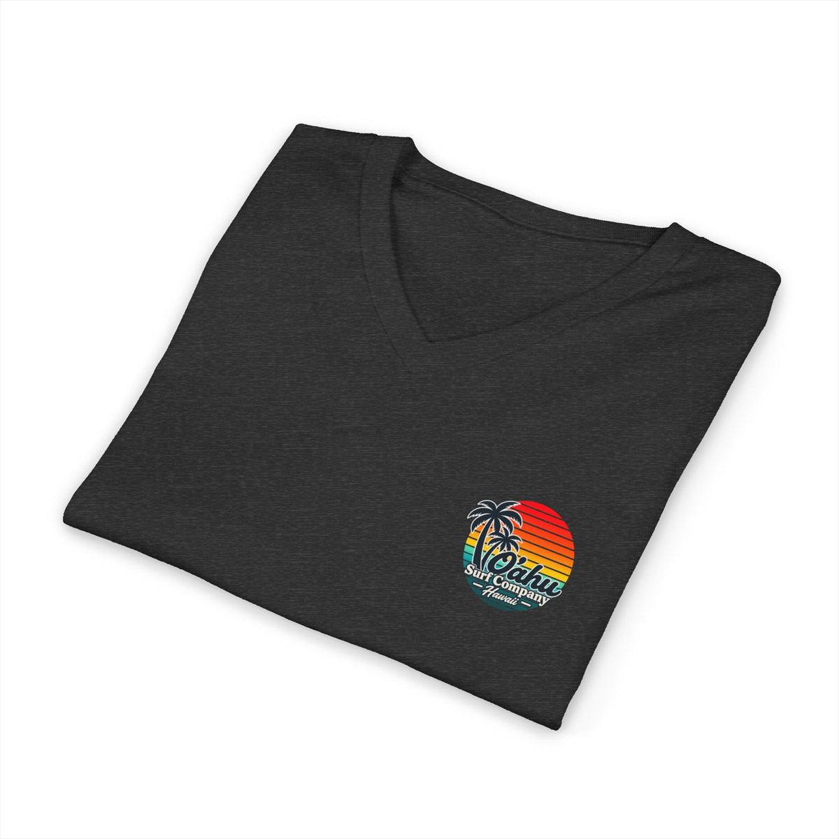 Retro Aloha Sunset Hawaii V-Neck Tee - Vintage Hawaiian Style