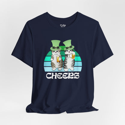Test St. Patrick's Day Cats Drinking Beer Funny T-Shirt