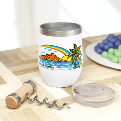 Hawaii Oahu Rainbow Wine Tumbler – Tropical Island Sunset