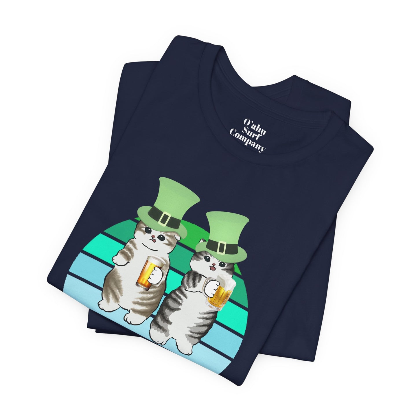 Test St. Patrick's Day Cats Drinking Beer Funny T-Shirt