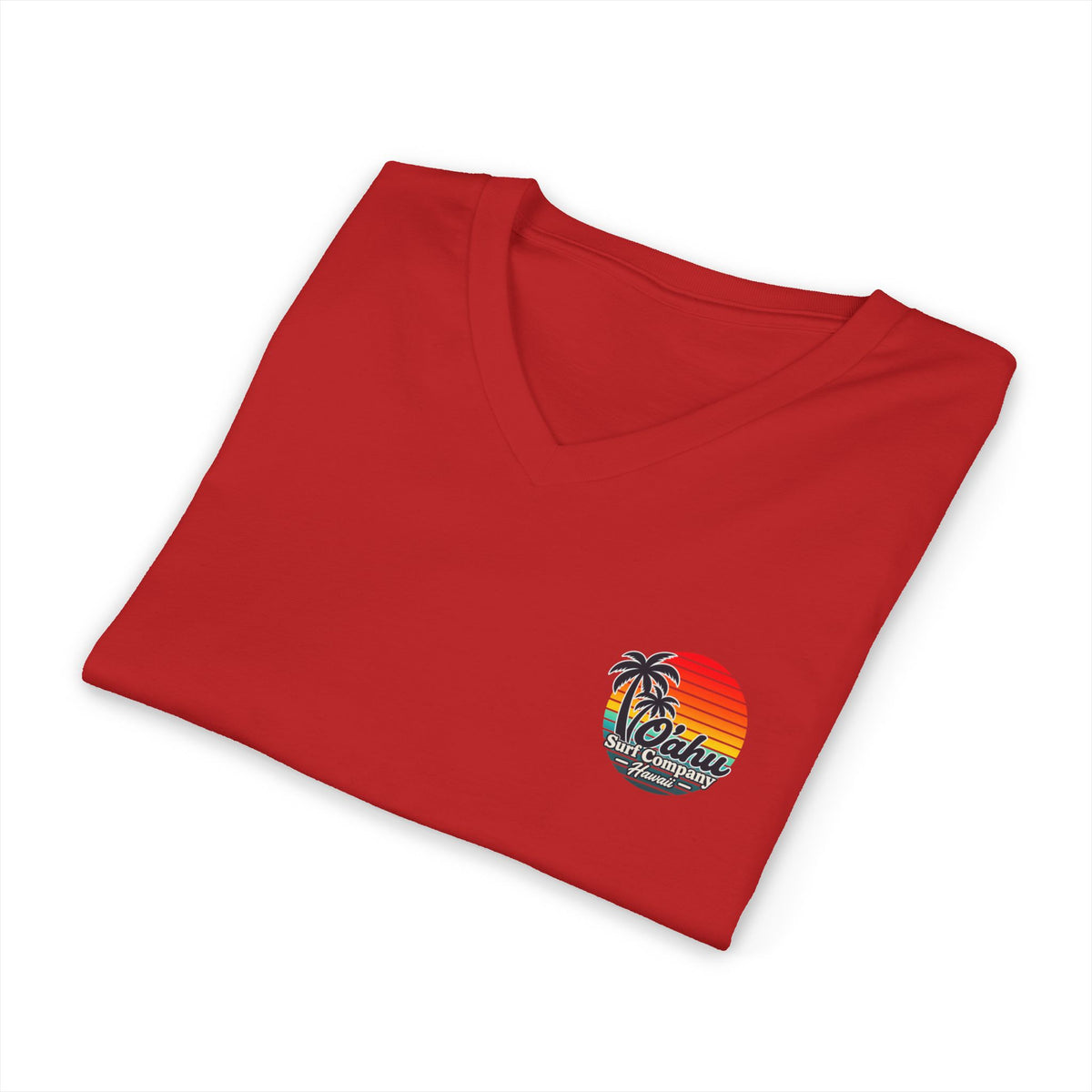 Retro Aloha Sunset Hawaii V-Neck Tee - Vintage Hawaiian Style