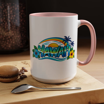 Hawaii Sunset 15 oz Ceramic Mug – Oahu Tropical Coffee Cup