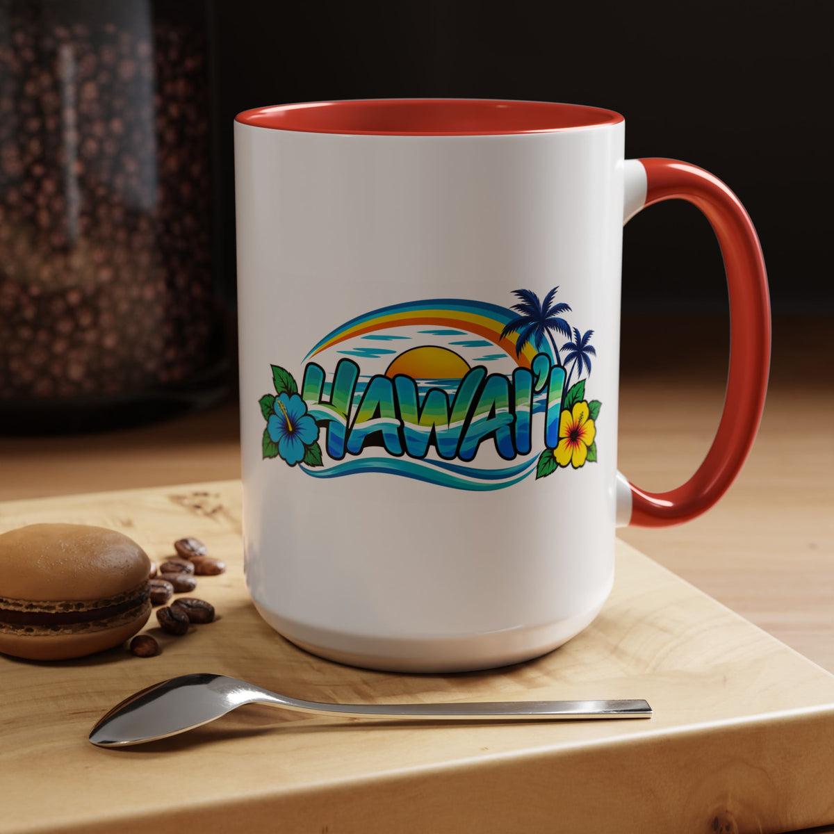 Hawaii Sunset 15 oz Ceramic Mug – Oahu Tropical Coffee Cup