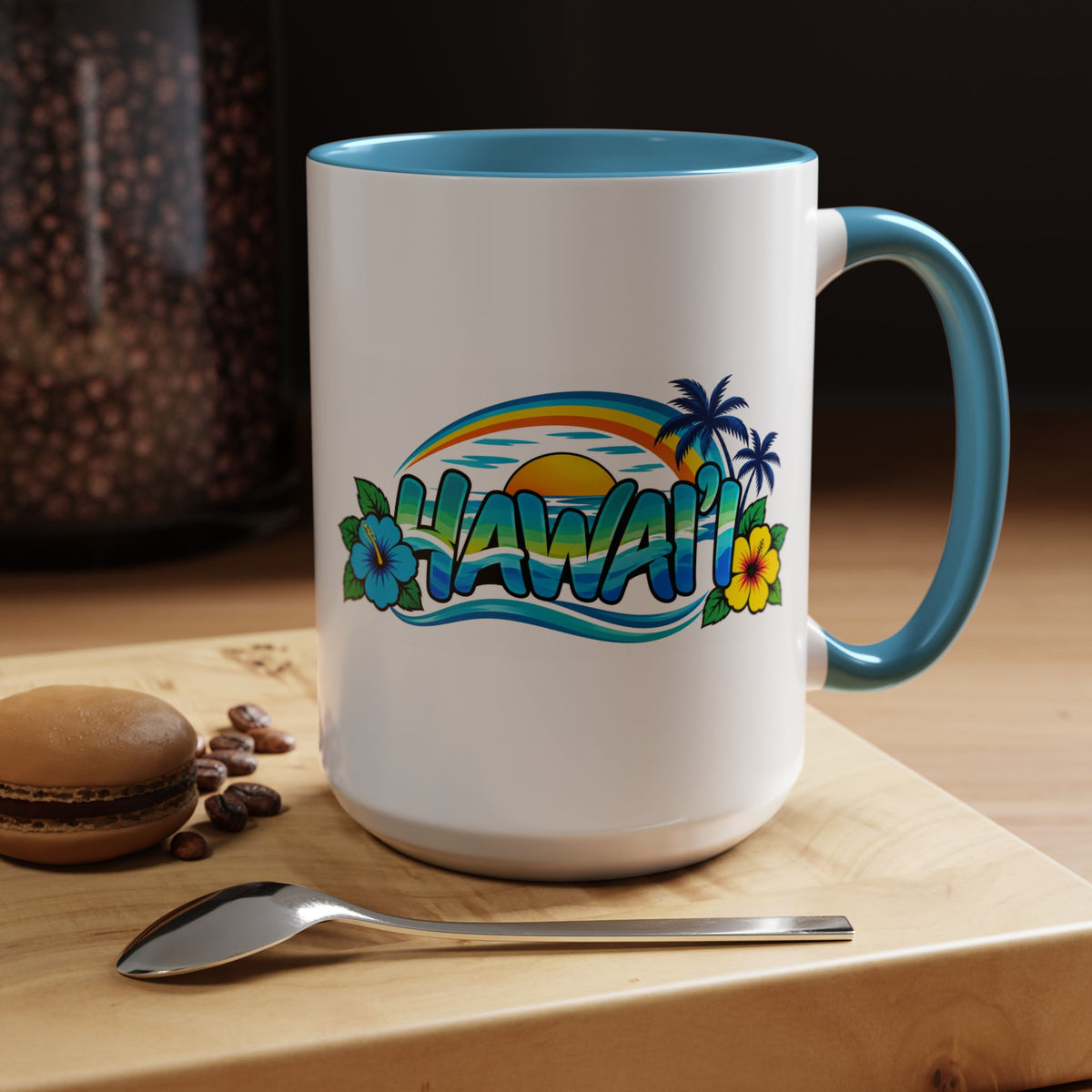 Hawaii Sunset 15 oz Ceramic Mug – Oahu Tropical Coffee Cup