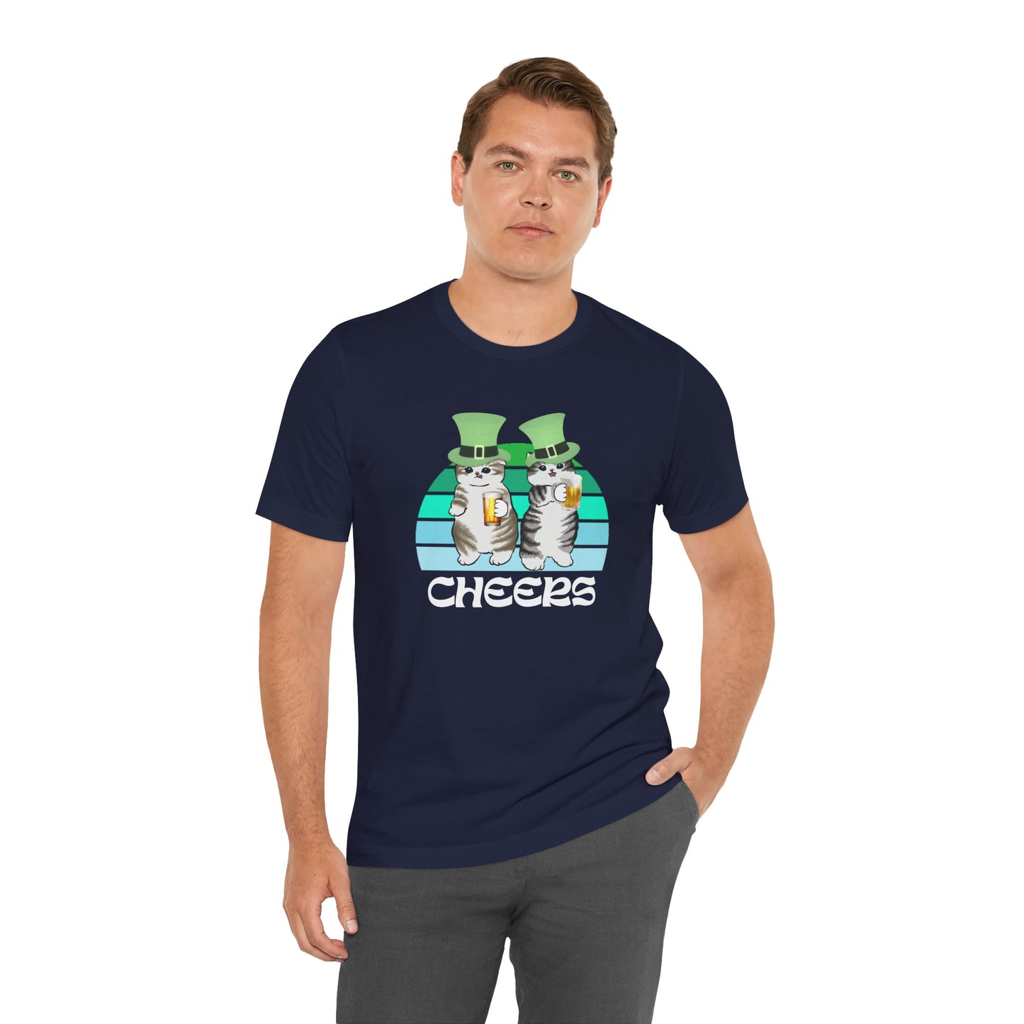 Test St. Patrick's Day Cats Drinking Beer Funny T-Shirt