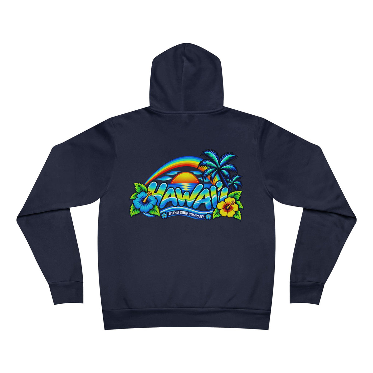 Hawaii Hoodie – Tropical Surf Sunset & Hibiscus Sweatshirt