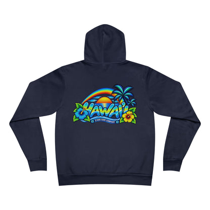 Hawaii Hoodie – Tropical Surf Sunset & Hibiscus Sweatshirt
