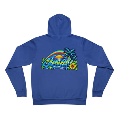 Hawaii Hoodie – Tropical Surf Sunset & Hibiscus Sweatshirt