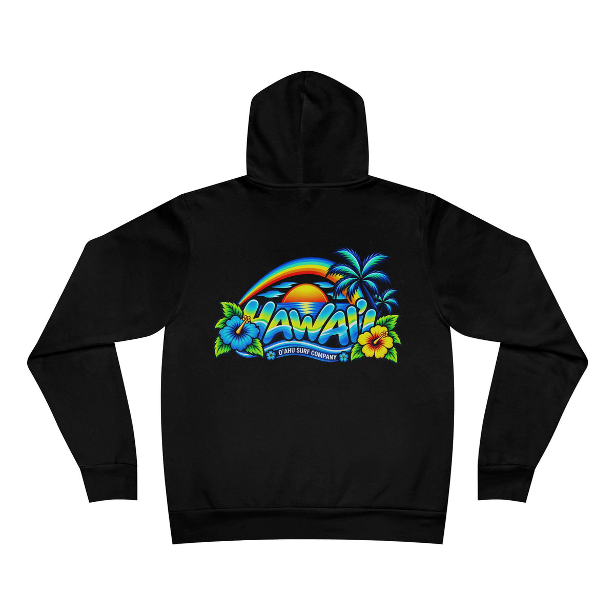 Hawaii Hoodie – Tropical Surf Sunset & Hibiscus Sweatshirt
