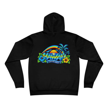 Hawaii Hoodie – Tropical Surf Sunset & Hibiscus Sweatshirt