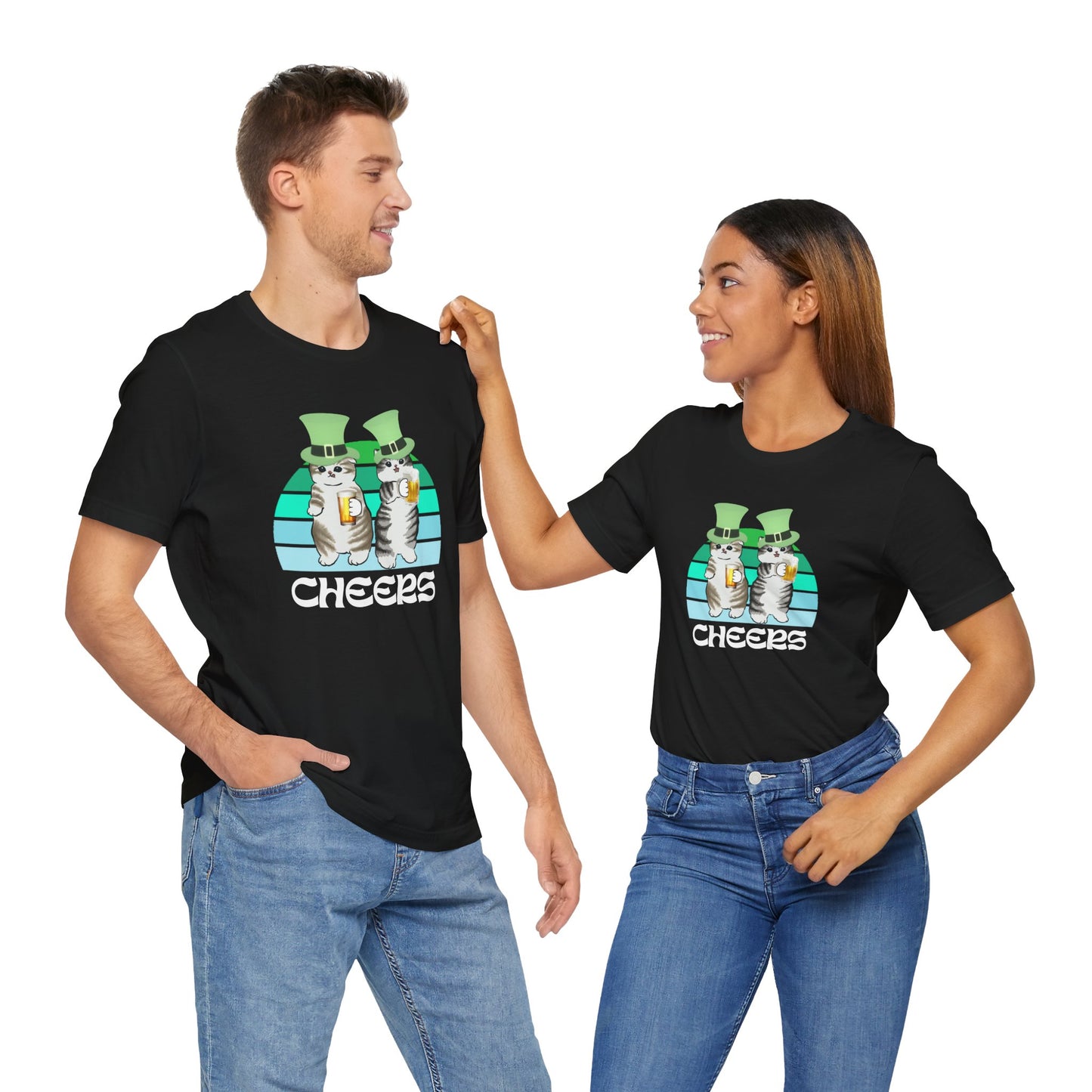 Test St. Patrick's Day Cats Drinking Beer Funny T-Shirt