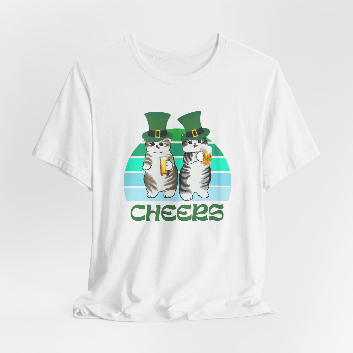 Test St. Patrick's Day Cats Drinking Beer Funny T-Shirt