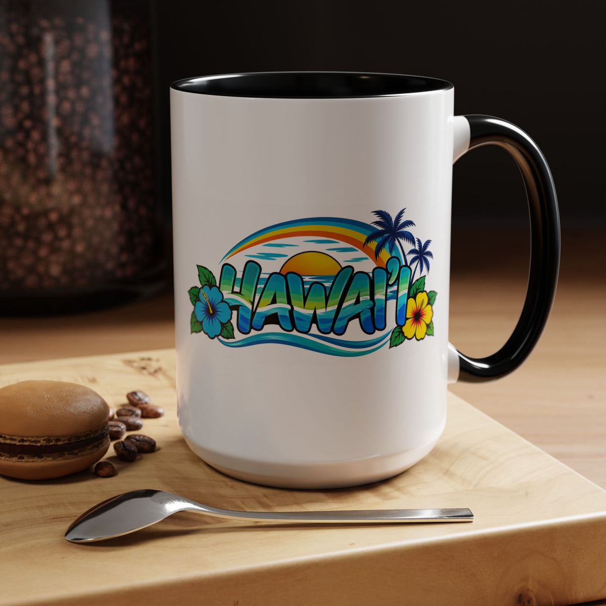 Hawaii Sunset 15 oz Ceramic Mug – Oahu Tropical Coffee Cup