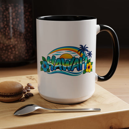 Hawaii Sunset 15 oz Ceramic Mug – Oahu Tropical Coffee Cup
