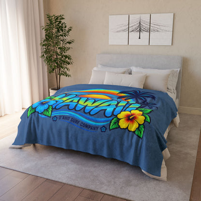 Hawaii Rainbow Sunset Throw Blanket
