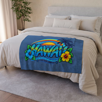Hawaii Rainbow Sunset Throw Blanket
