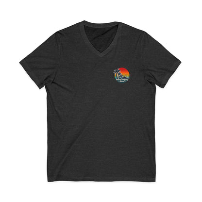 Retro Aloha Sunset Hawaii V-Neck Tee - Vintage Hawaiian Style