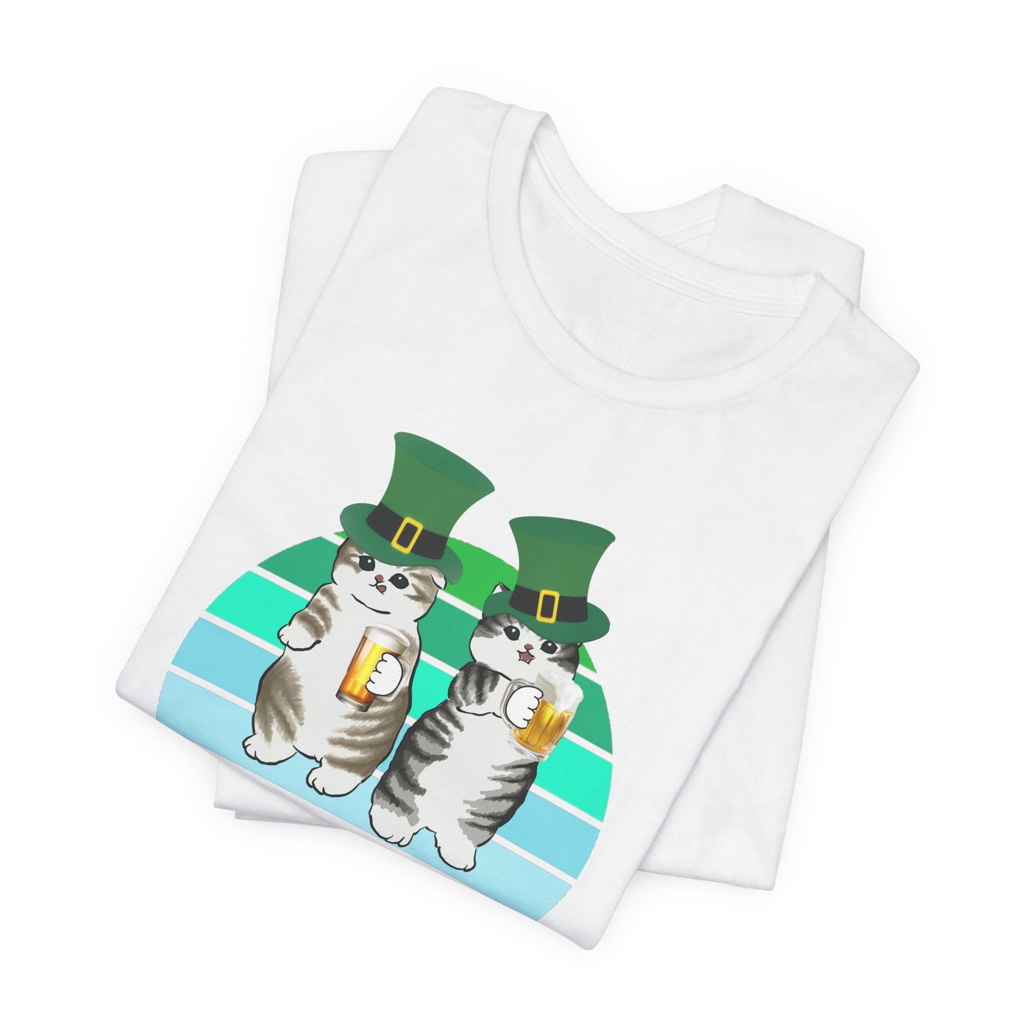 Test St. Patrick's Day Cats Drinking Beer Funny T-Shirt