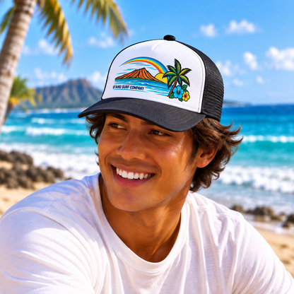 O'ahu Rainbow Hawaii Surf Trucker Hat