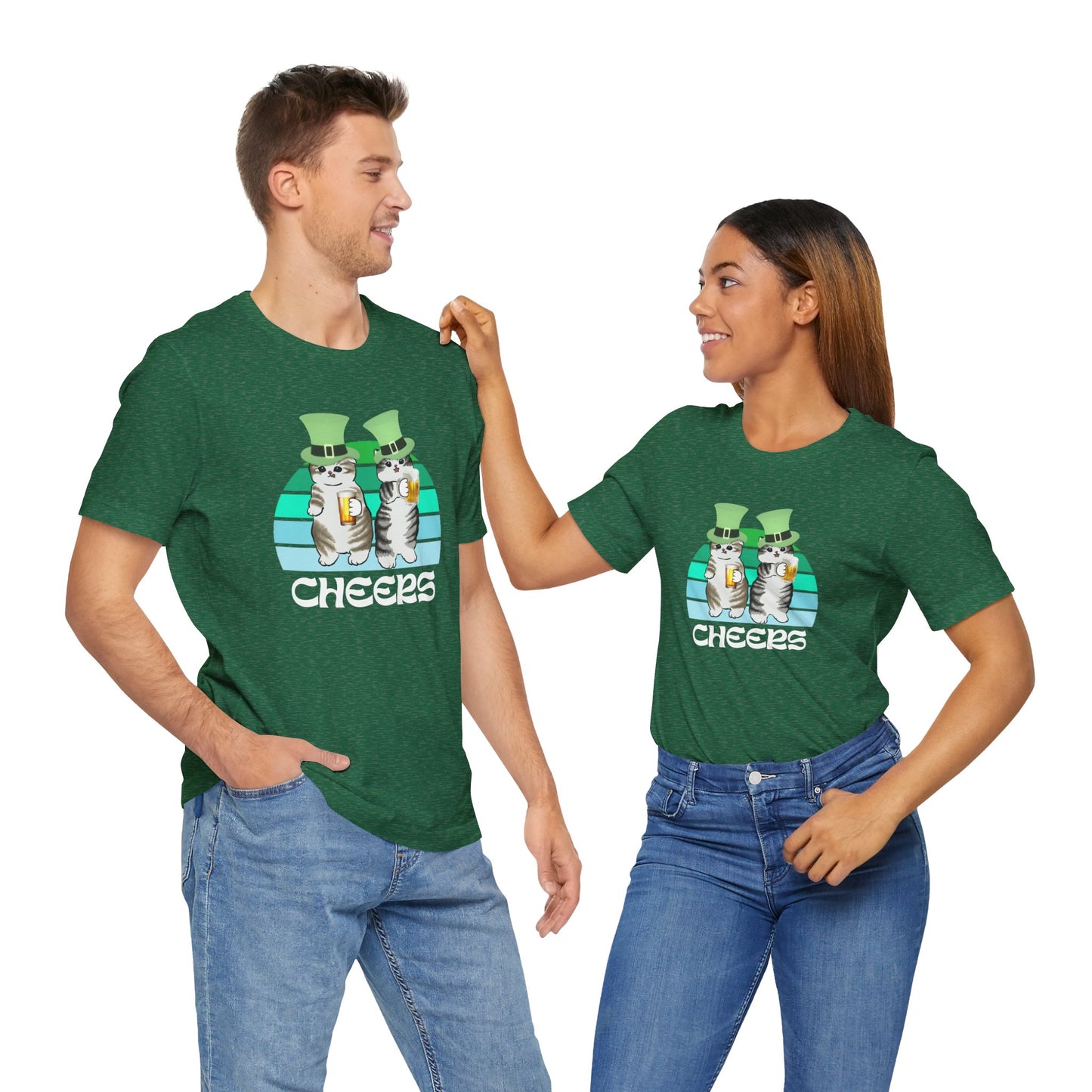 Test St. Patrick's Day Cats Drinking Beer Funny T-Shirt