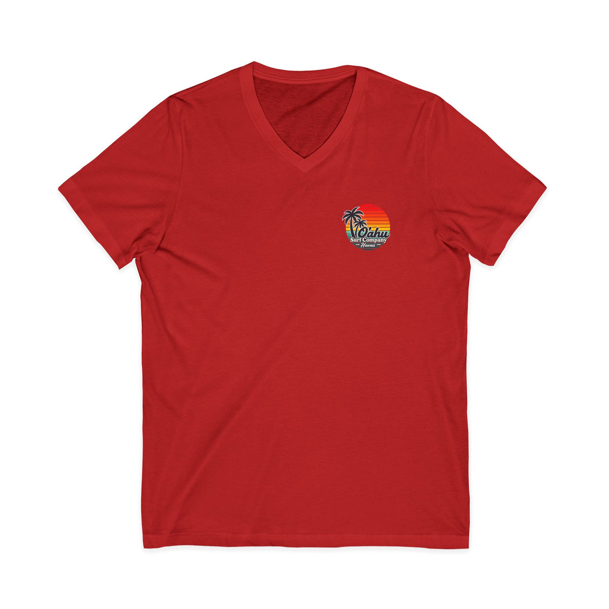 Retro Aloha Sunset Hawaii V-Neck Tee - Vintage Hawaiian Style