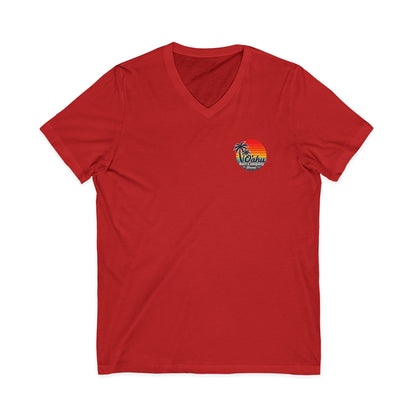 Retro Aloha Sunset Hawaii V-Neck Tee - Vintage Hawaiian Style