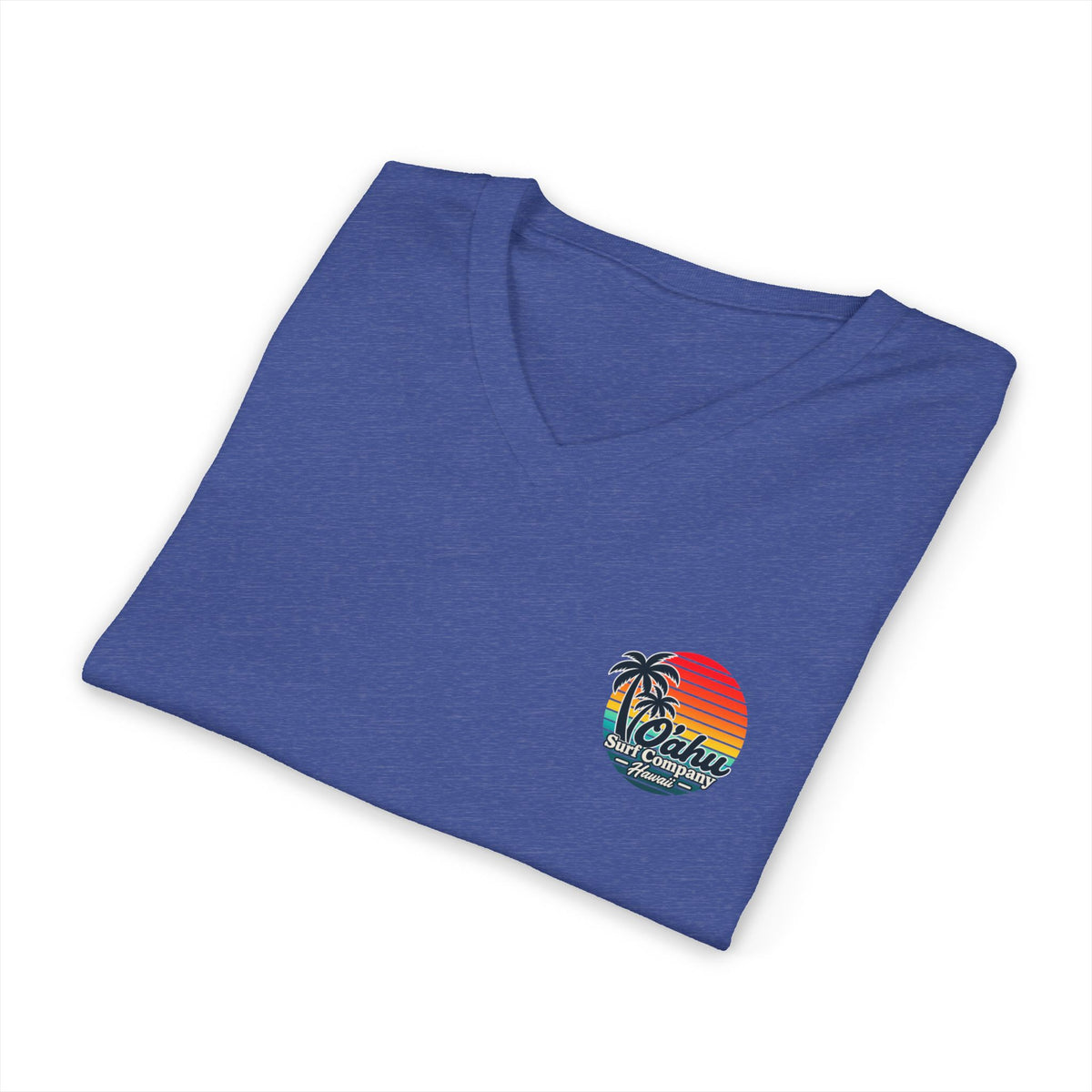 Retro Aloha Sunset Hawaii V-Neck Tee - Vintage Hawaiian Style