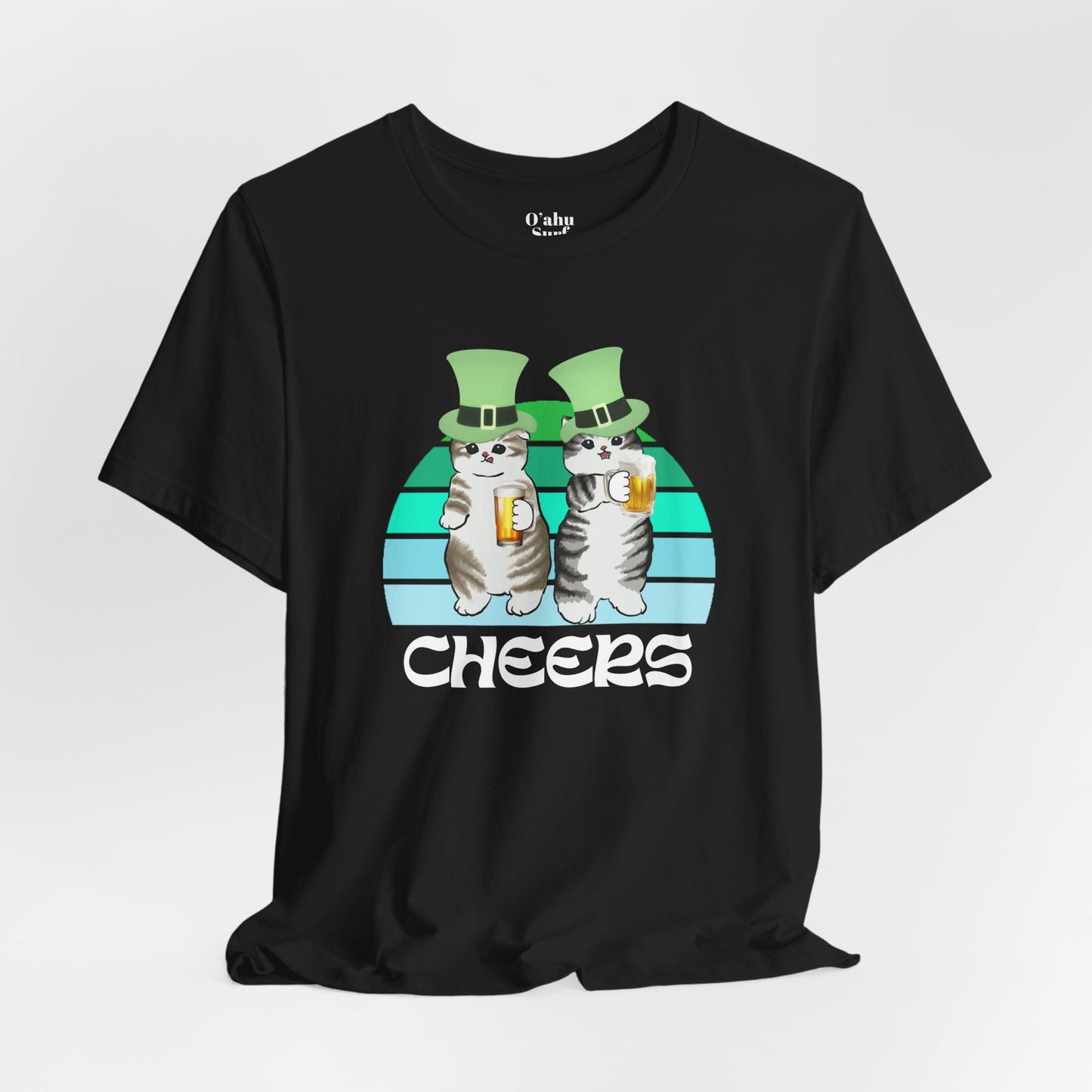 Test St. Patrick's Day Cats Drinking Beer Funny T-Shirt