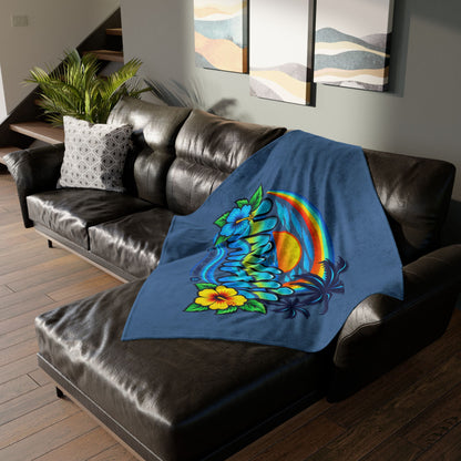 Hawaii Rainbow Sunset Throw Blanket