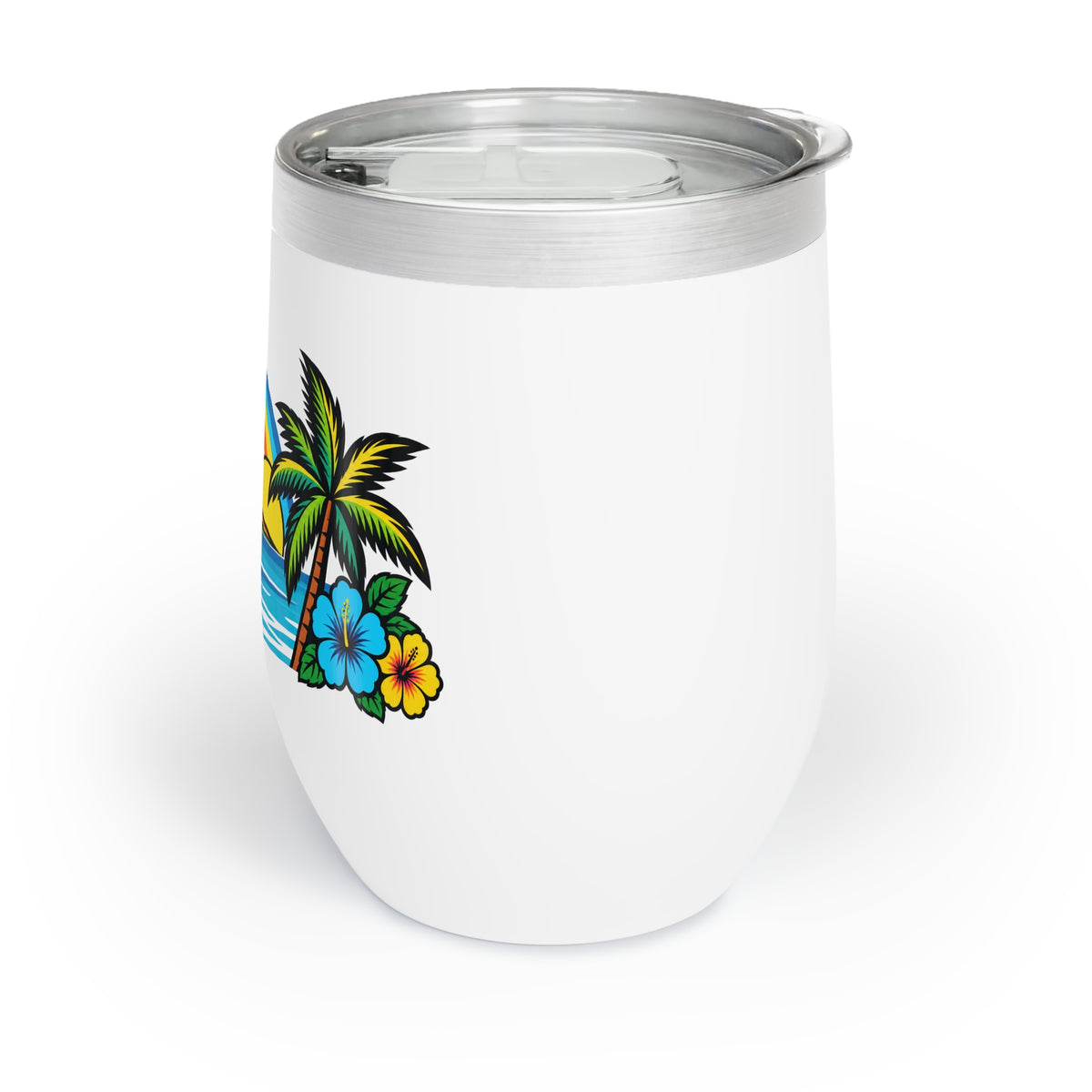 Hawaii Oahu Rainbow Wine Tumbler – Tropical Island Sunset