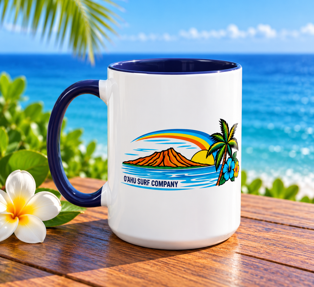 Hawaii Sunset 15 oz Ceramic Mug – Oahu Tropical Coffee Cup