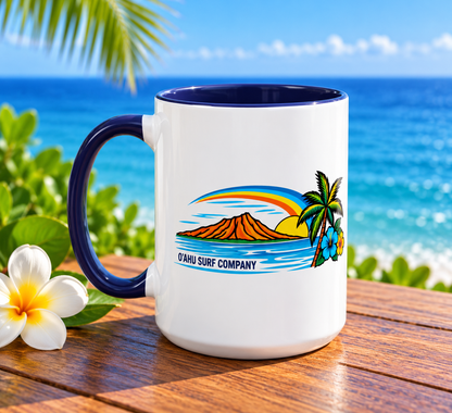 Hawaii Sunset 15 oz Ceramic Mug – Oahu Tropical Coffee Cup