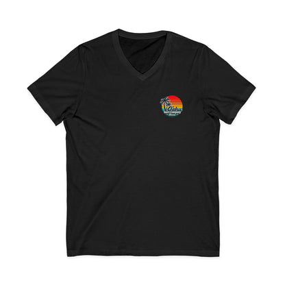 Retro Aloha Sunset Hawaii V-Neck Tee - Vintage Hawaiian Style