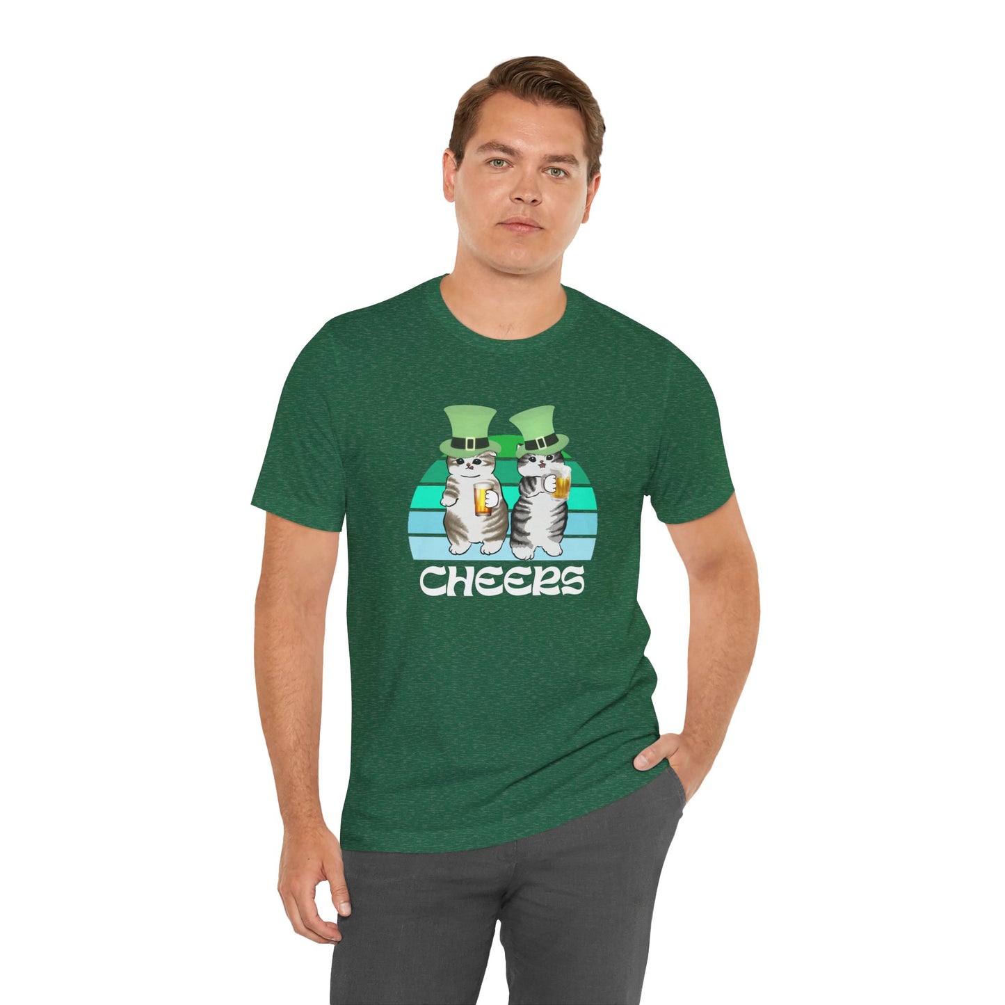 Test St. Patrick's Day Cats Drinking Beer Funny T-Shirt