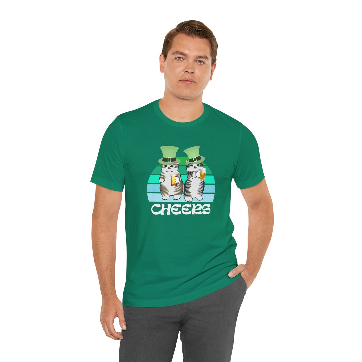 Test St. Patrick's Day Cats Drinking Beer Funny T-Shirt