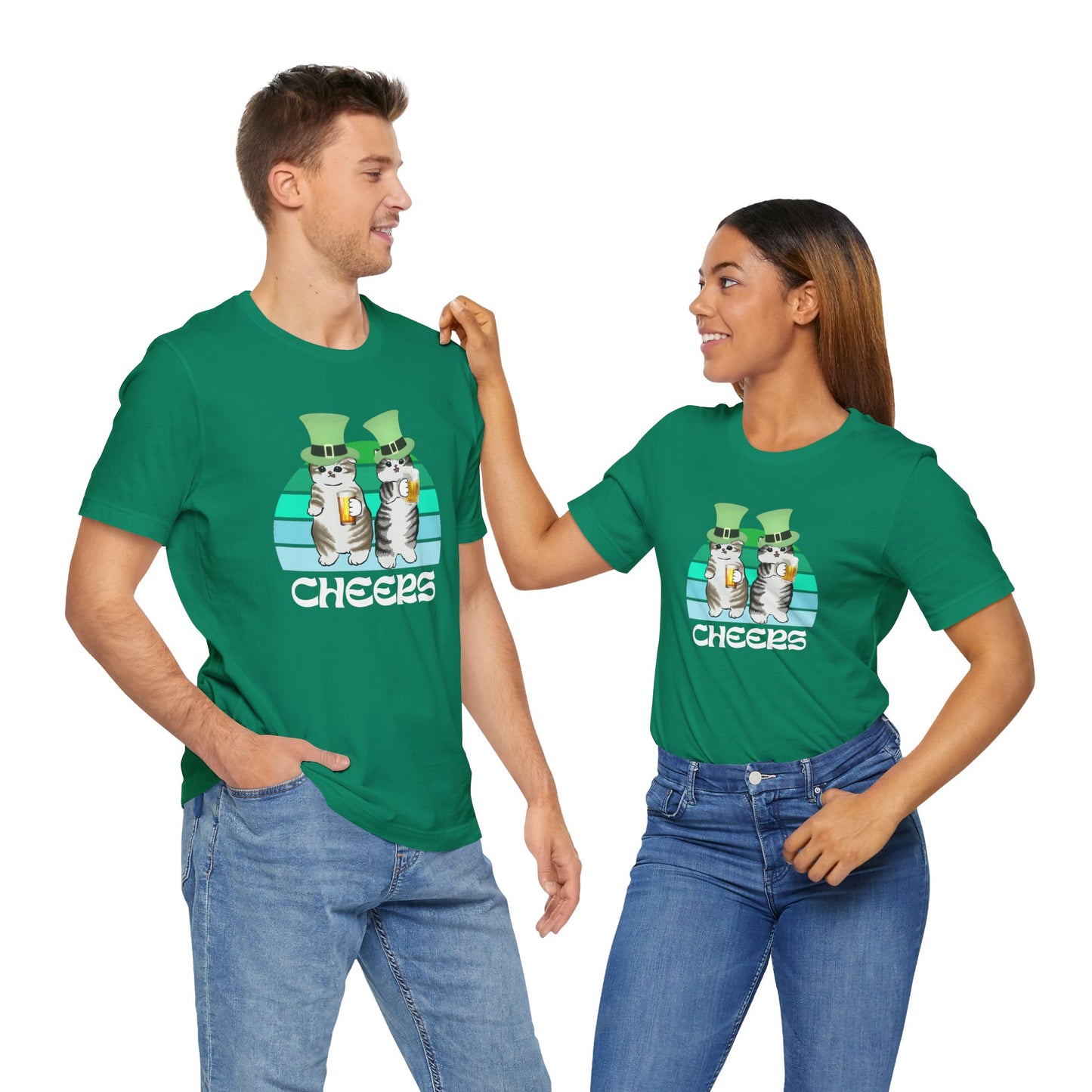 Test St. Patrick's Day Cats Drinking Beer Funny T-Shirt