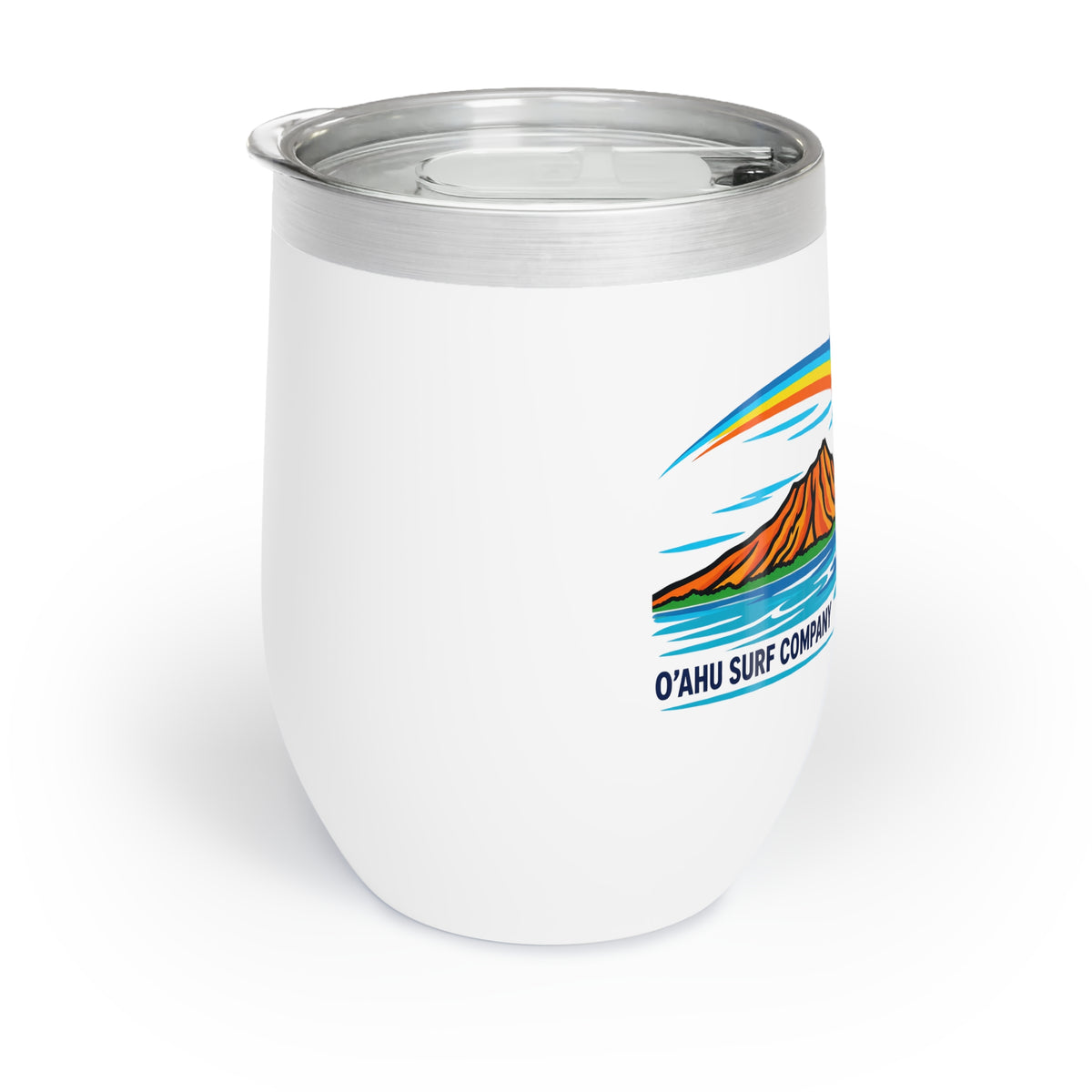 Hawaii Oahu Rainbow Wine Tumbler – Tropical Island Sunset