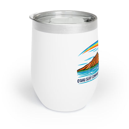 Hawaii Oahu Rainbow Wine Tumbler – Tropical Island Sunset