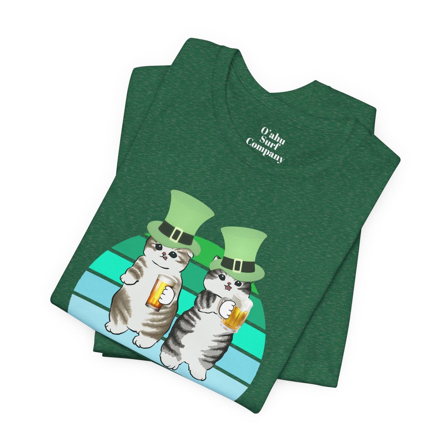 Test St. Patrick's Day Cats Drinking Beer Funny T-Shirt