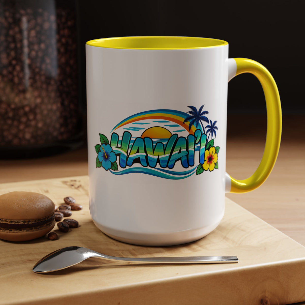 Hawaii Sunset 15 oz Ceramic Mug – Oahu Tropical Coffee Cup