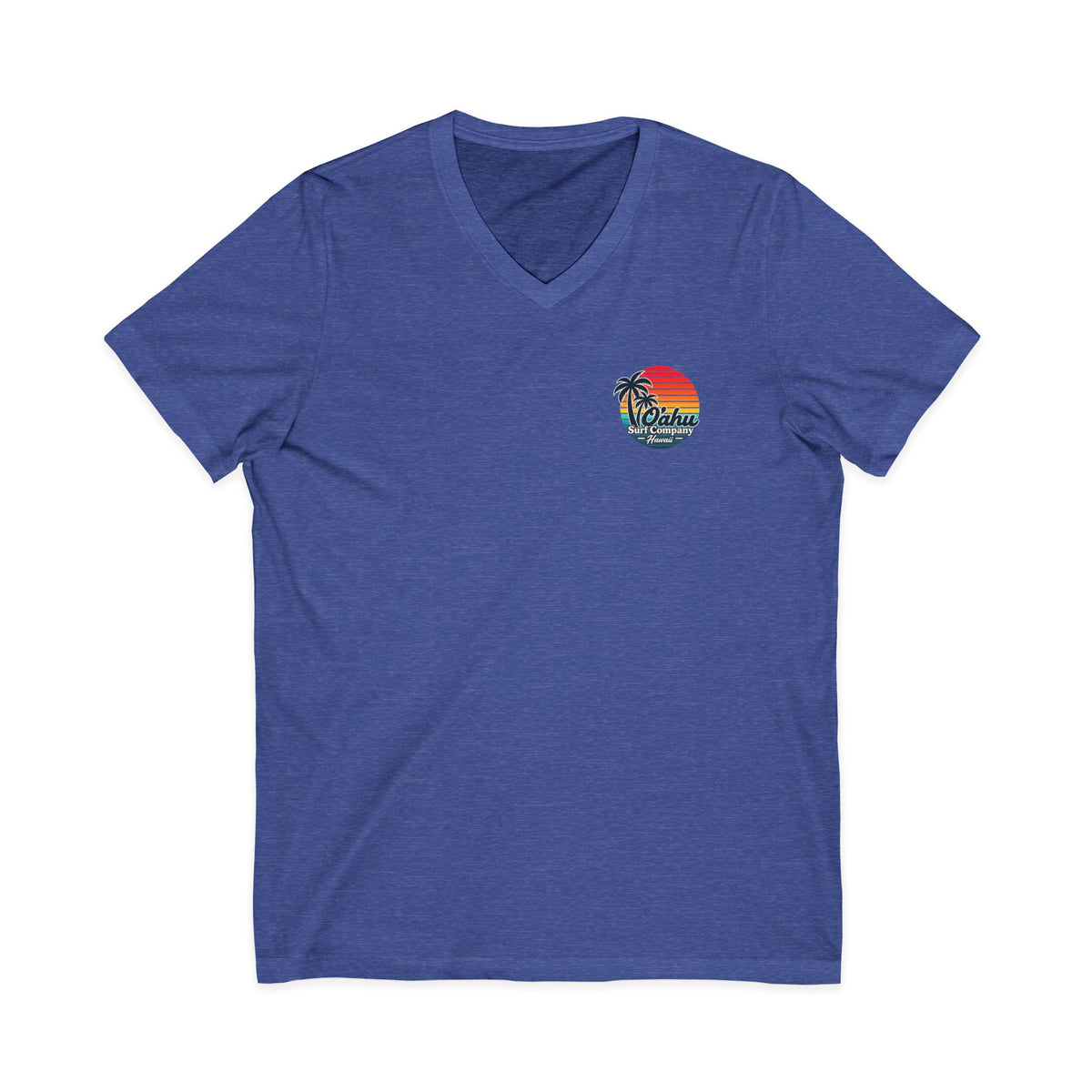 Retro Aloha Sunset Hawaii V-Neck Tee - Vintage Hawaiian Style