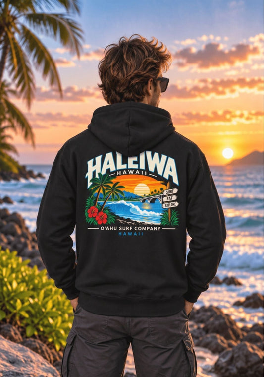 Haleiwa Hawaii North Shore Surf Hoodie