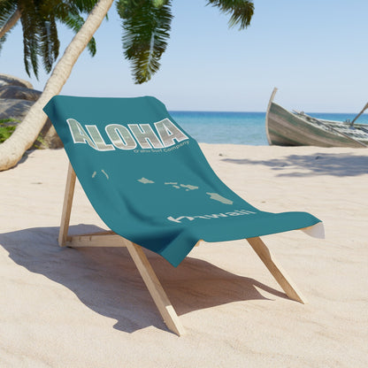 Aloha Hawaii Ocean Teal Beach Towel - O'ahu Surf Company