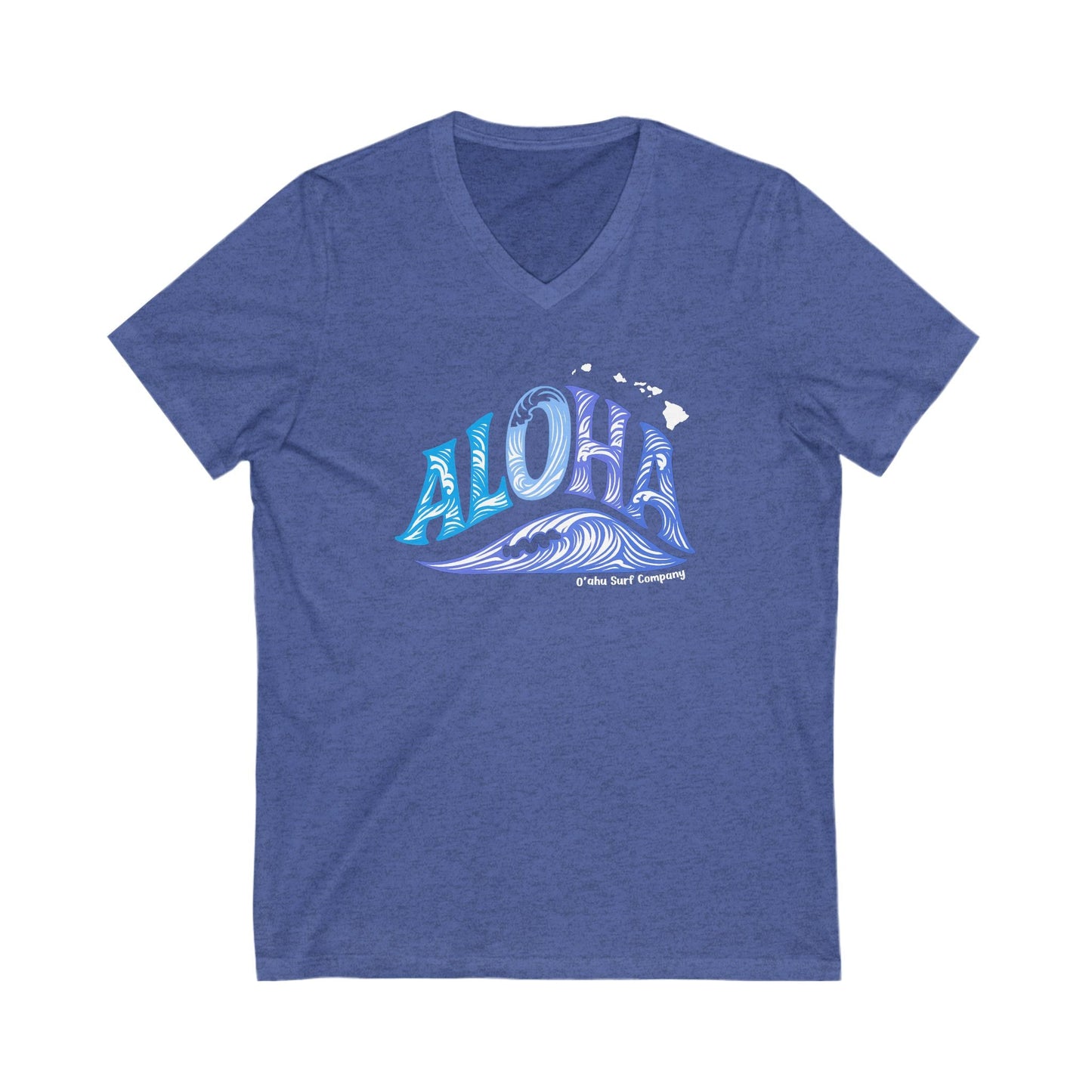 Aloha Hawaii Ocean Wave V - Neck Tee - O'ahu Surf Company