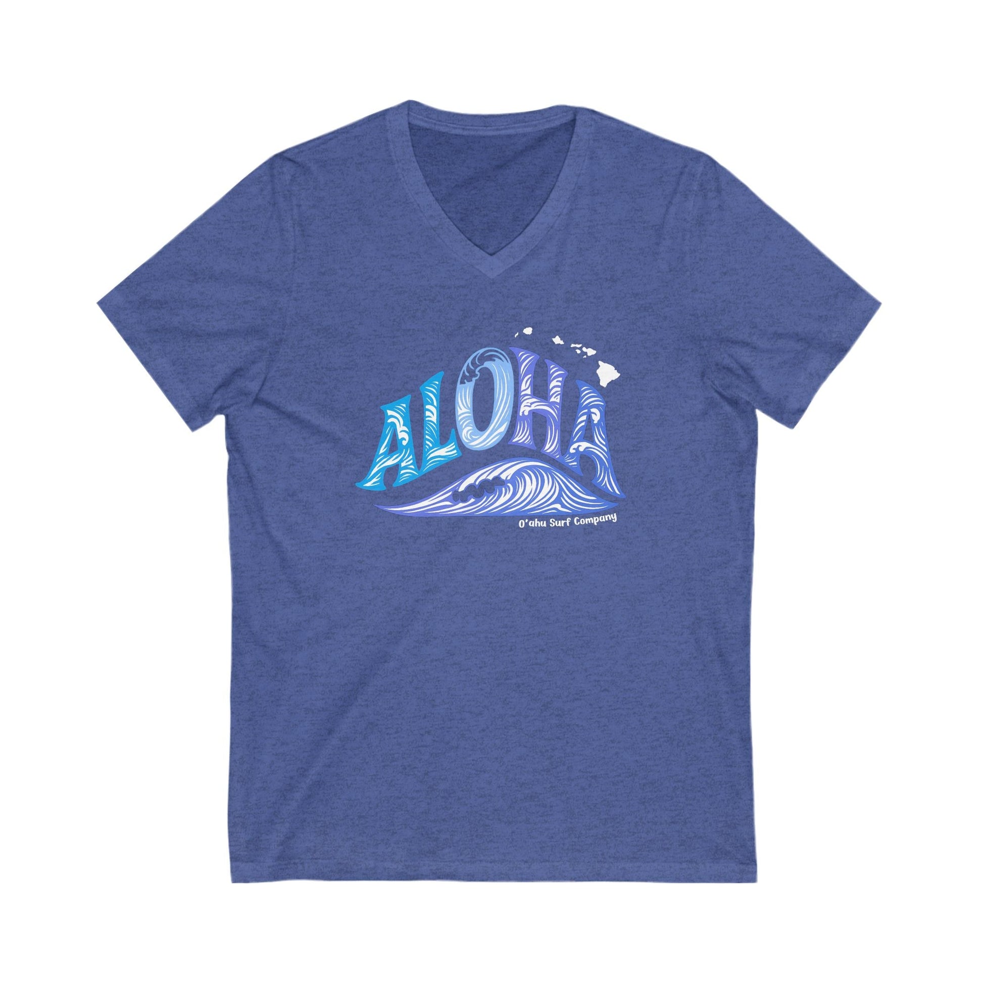 Aloha Hawaii Ocean Wave V - Neck Tee - O'ahu Surf Company