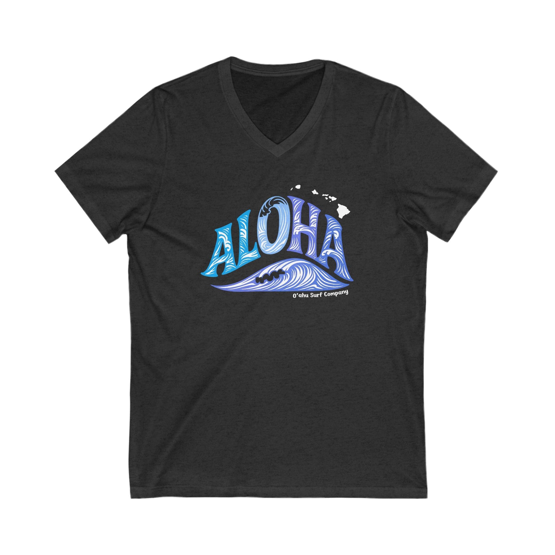 Aloha Hawaii Ocean Wave V - Neck Tee - O'ahu Surf Company