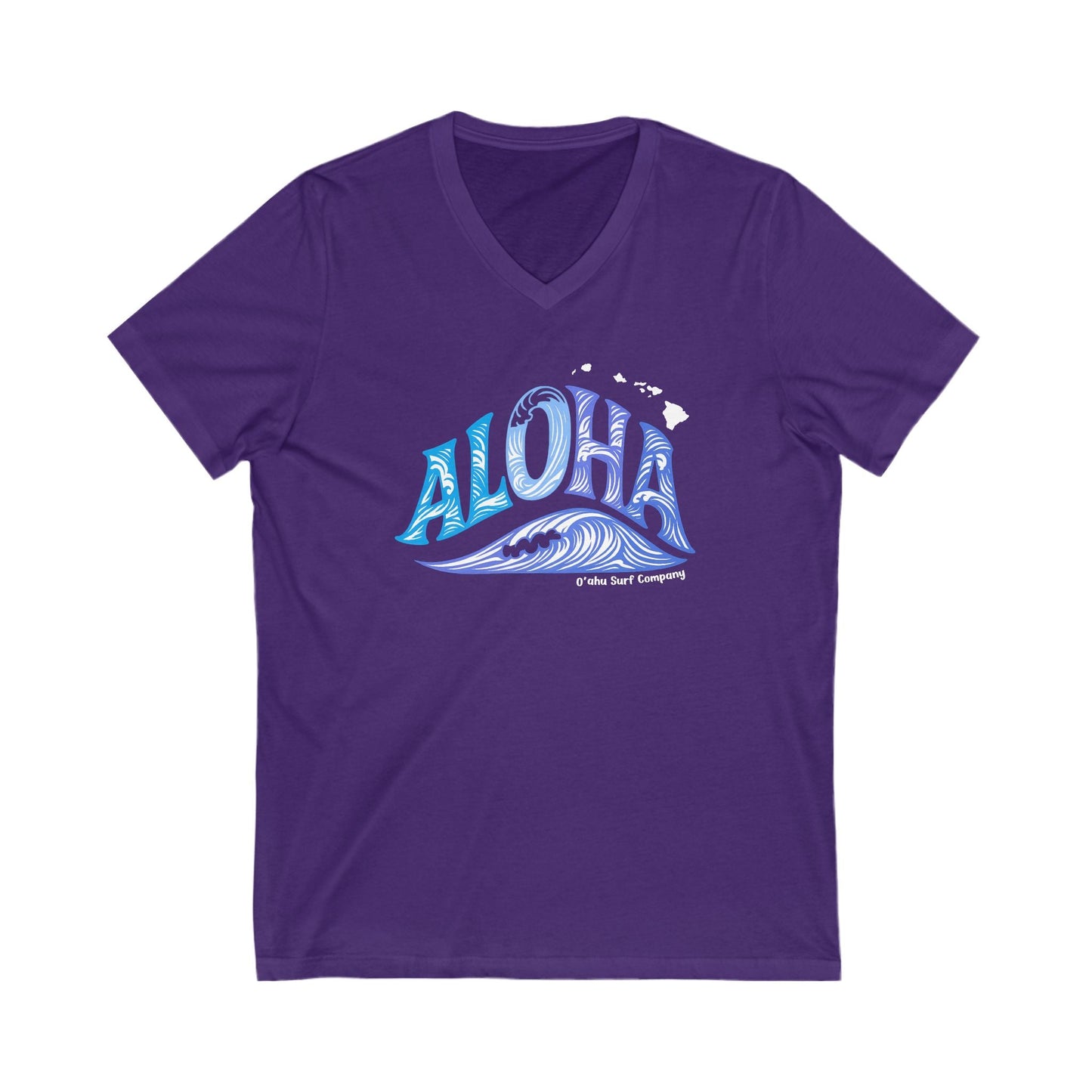 Aloha Hawaii Ocean Wave V - Neck Tee - O'ahu Surf Company