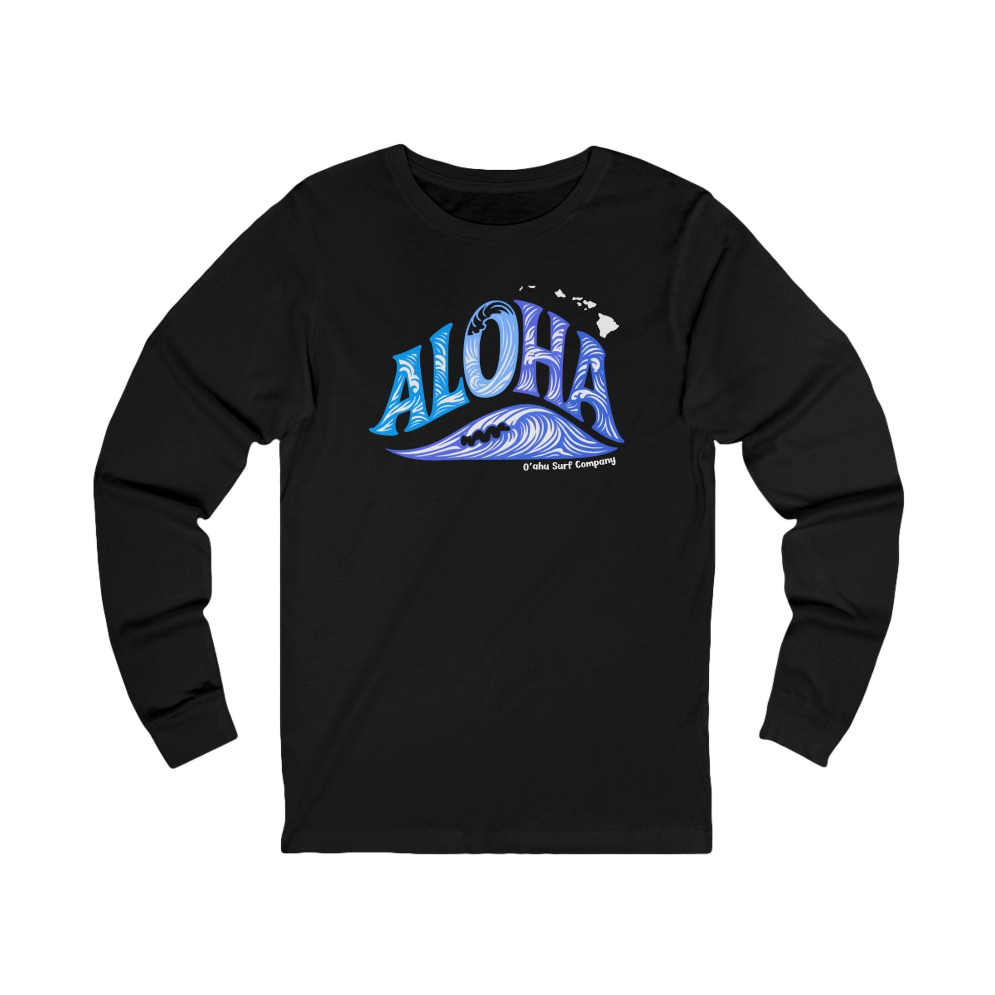Aloha Hawaii Wave Long Sleeve Graphic Tee - O'ahu Surf Company
