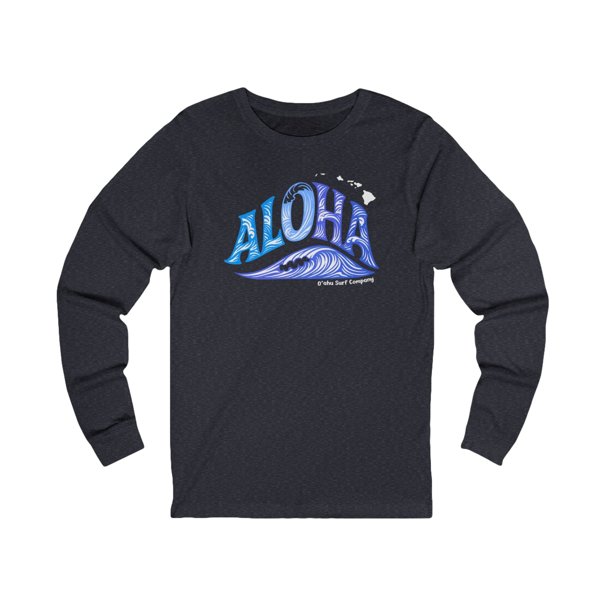 Aloha Hawaii Wave Long Sleeve Graphic Tee - O'ahu Surf Company