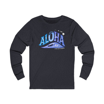 Aloha Hawaii Wave Long Sleeve Graphic Tee - O'ahu Surf Company